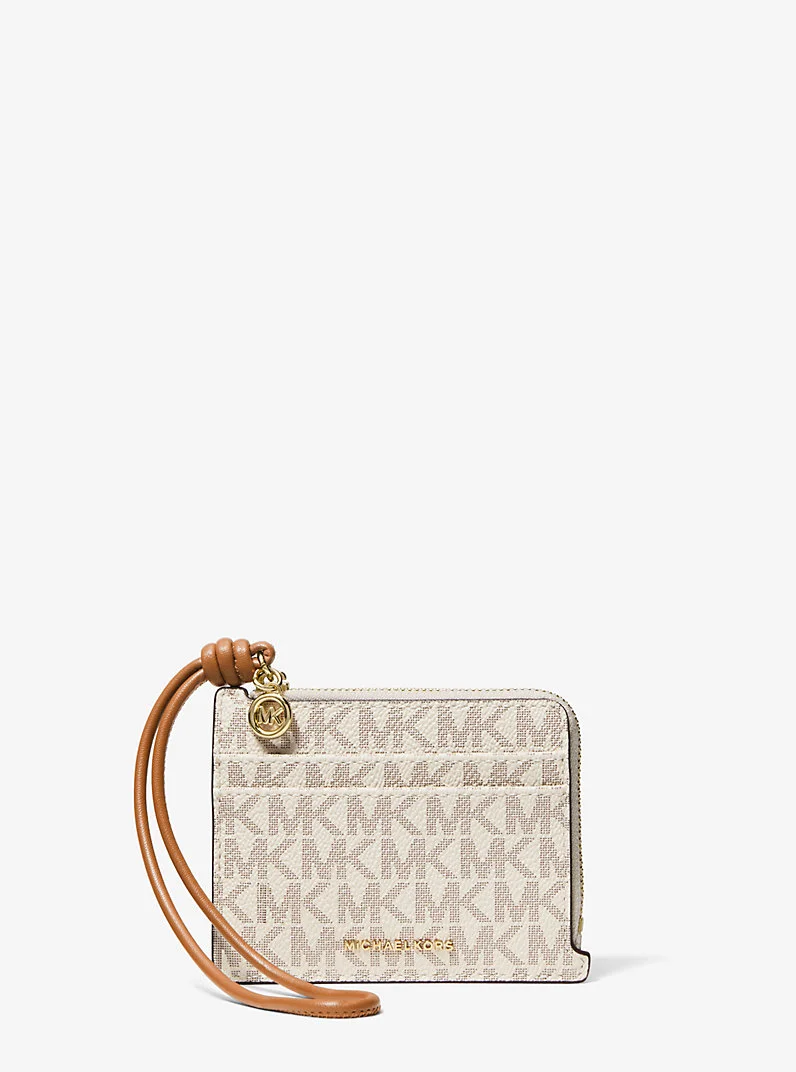 Jet Set Small Signature Logo Card Case Wristlet - 1