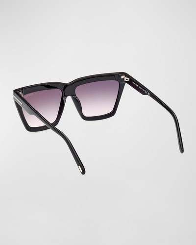 TOM FORD Eden Acetate Butterfly Sunglasses outlook