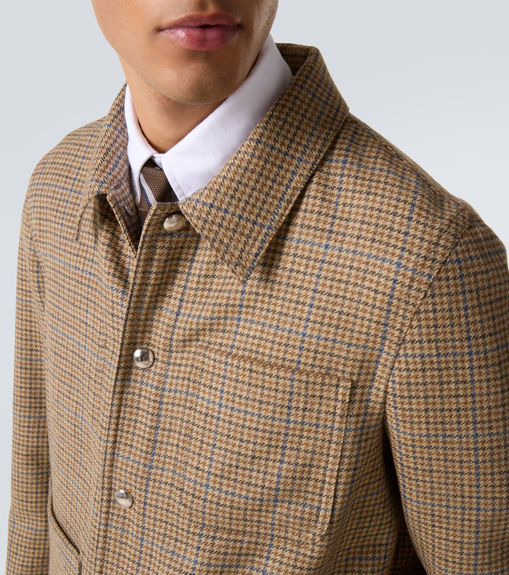 Checked wool tweed overshirt - 6