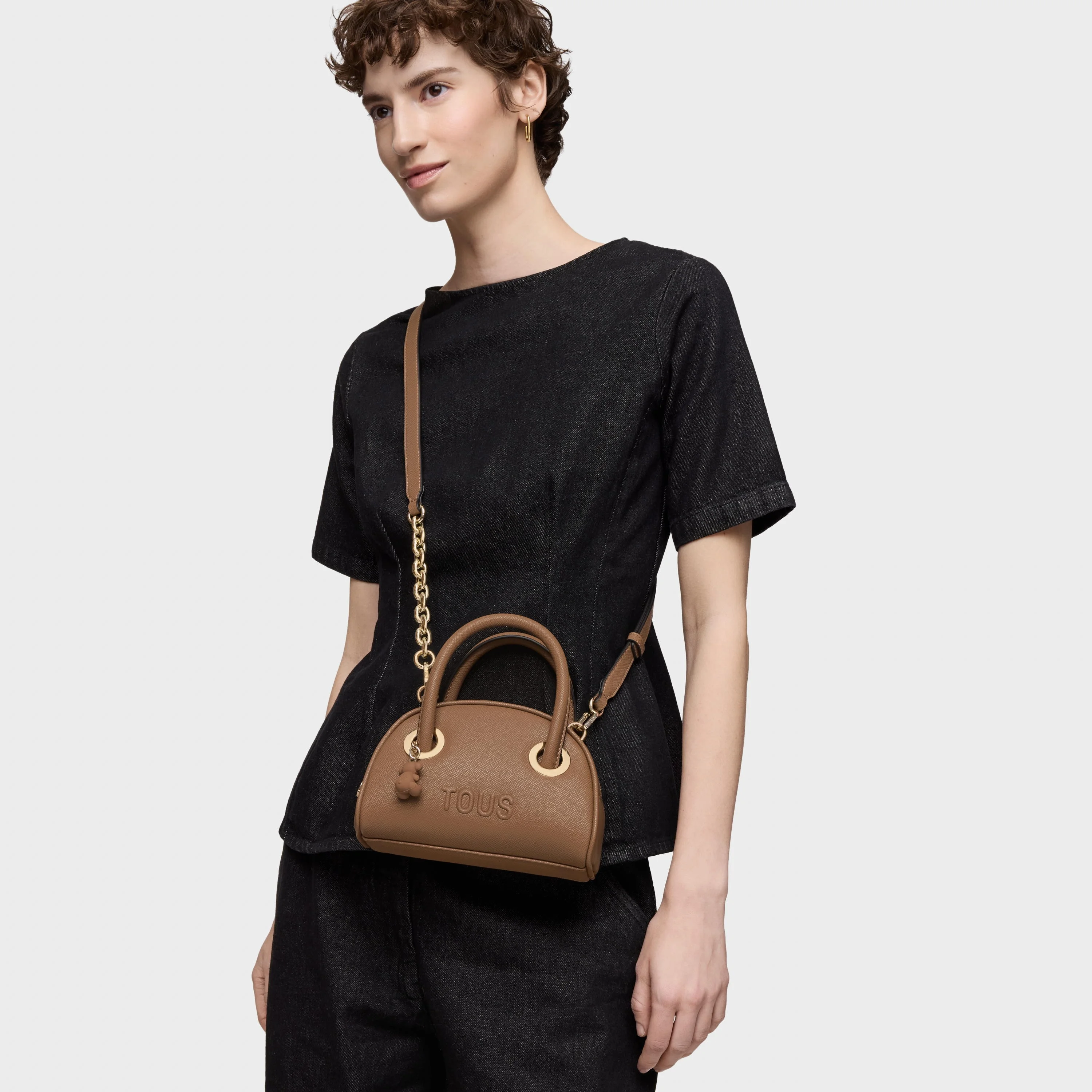 Small earth-colored Bowling bag TOUS Poppy - 1