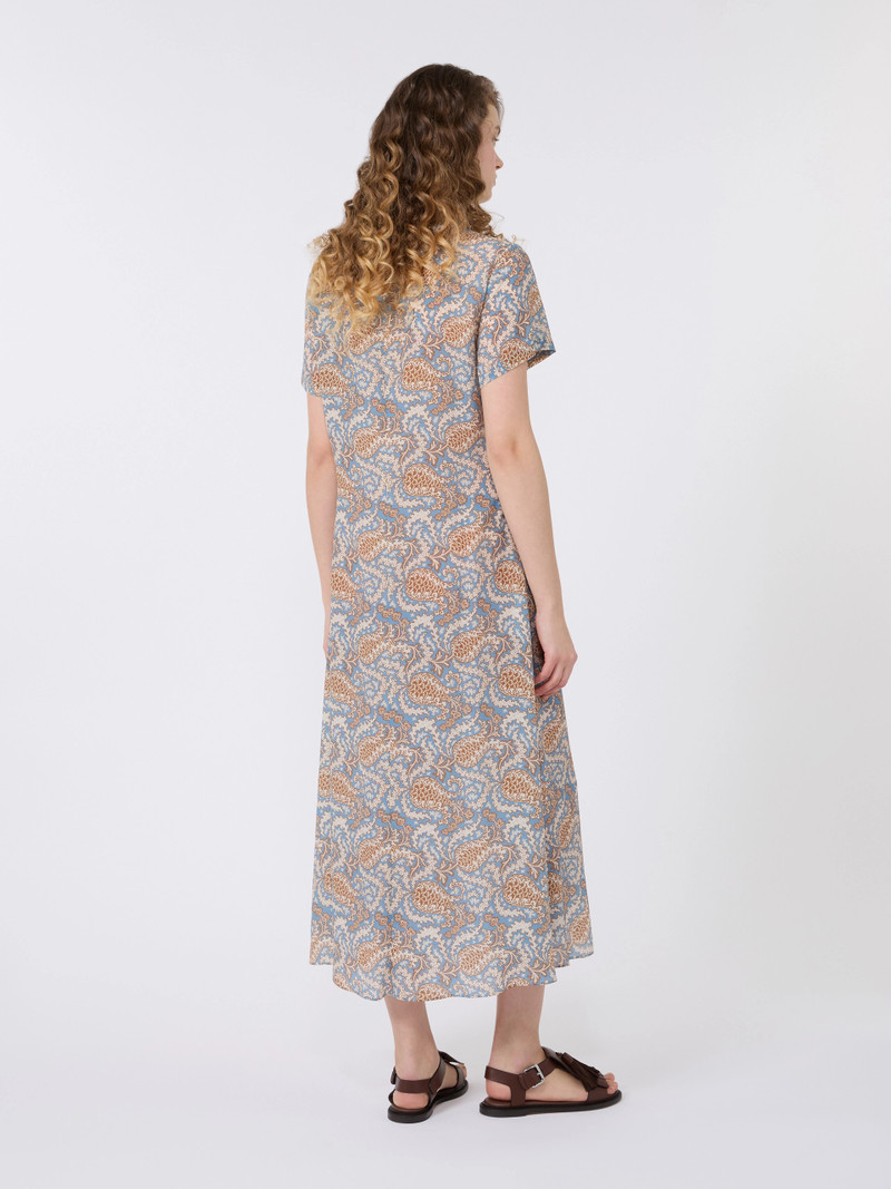 CRESPO Printed silk crêpe de Chine dress - LIGHT BLUE 4