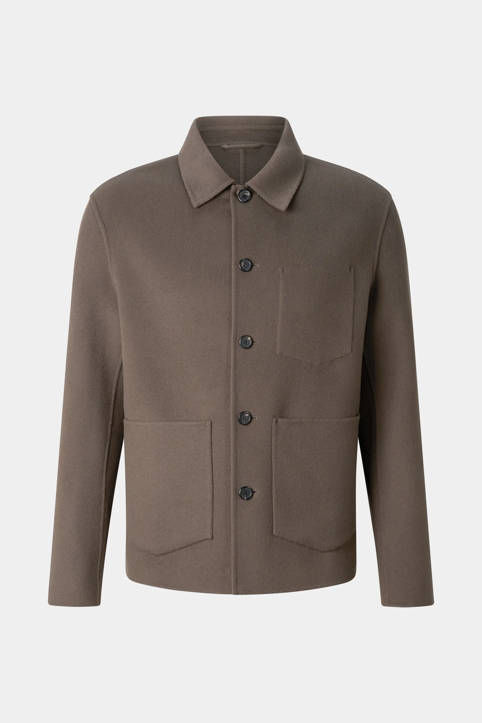 Mirco Double-Faced Wool Shirt Jacket in Brown - 1