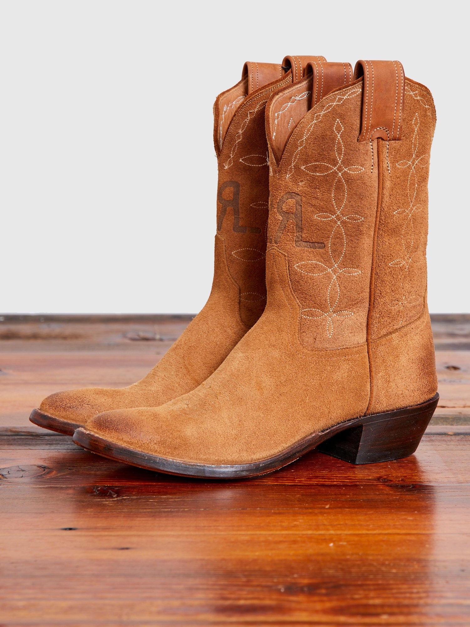 Plainview Suede Cowboy Boot in Light Java - 1