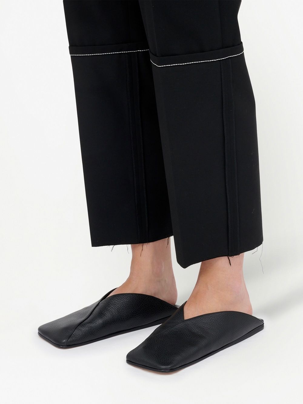 turn-up wide brim trousers - 6