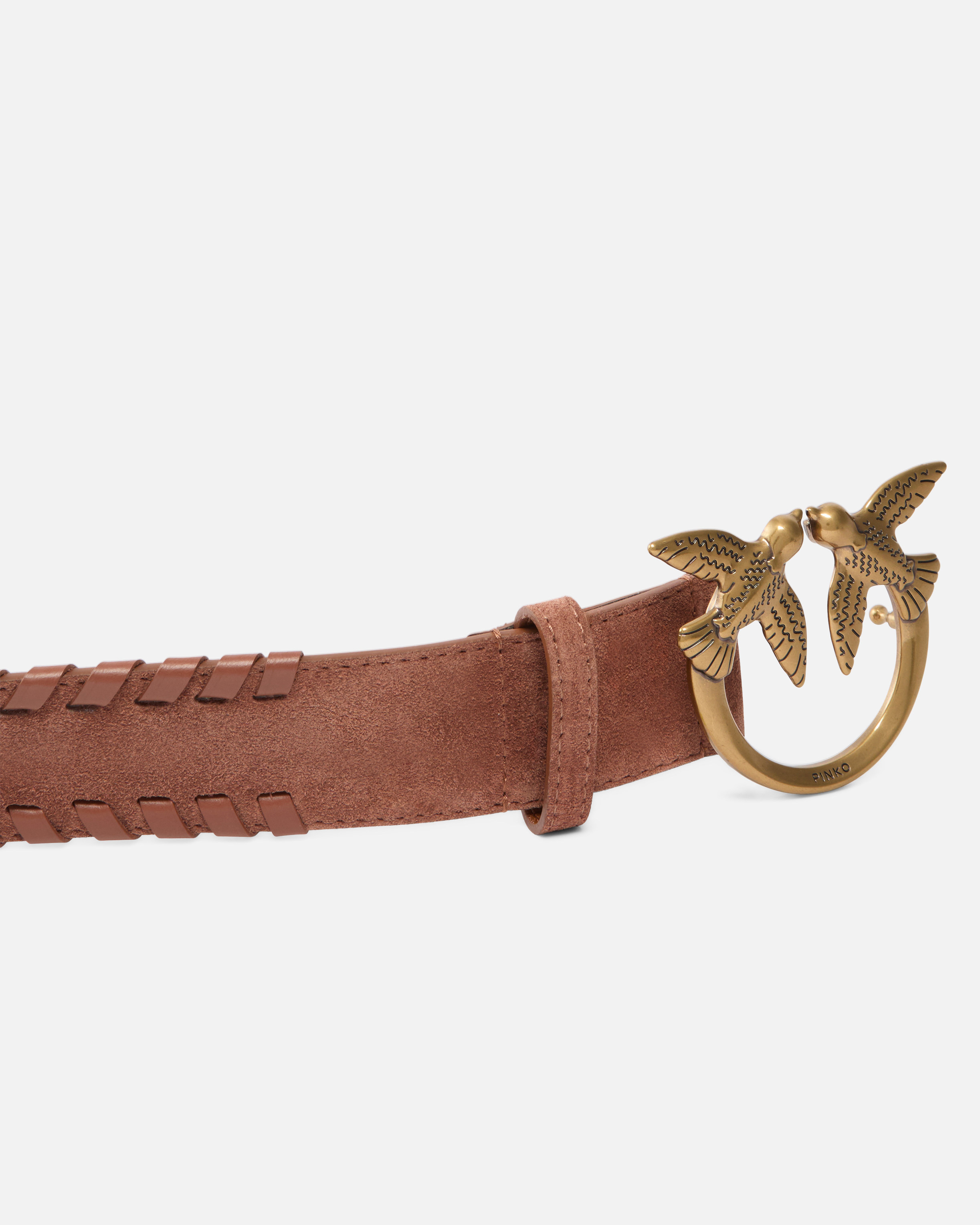 4-CM LEATHER BELT WITH LOVE BIRDS BUCKLE - 5