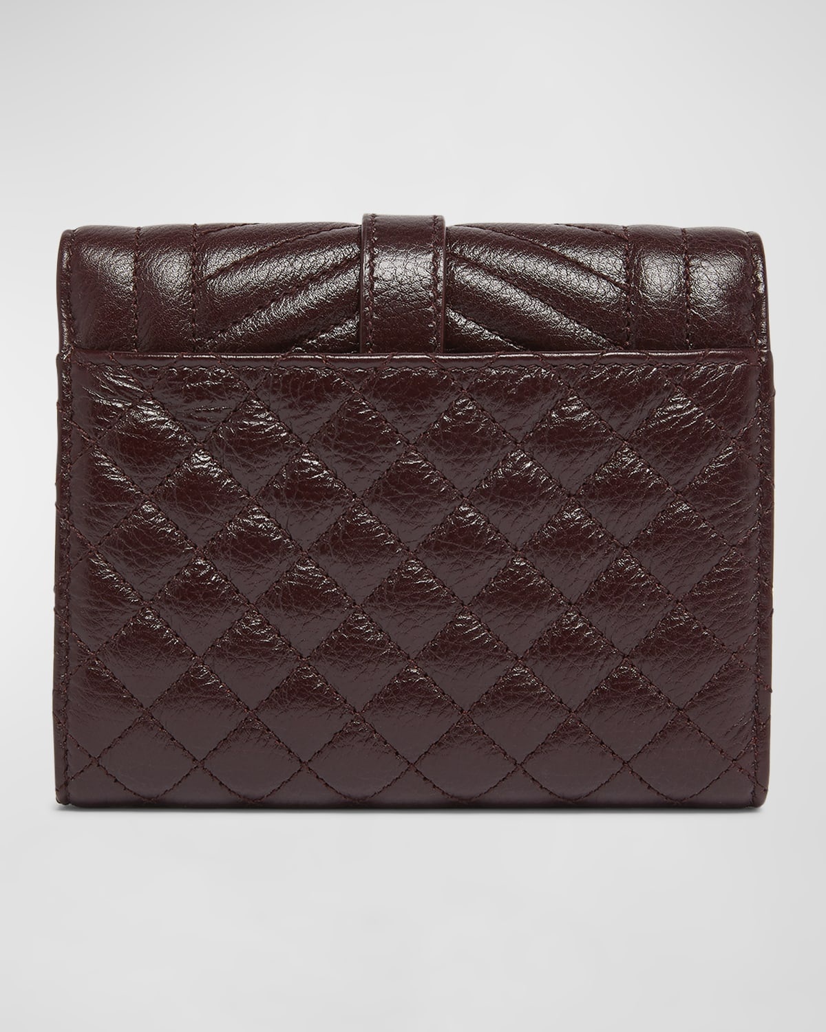 YSL Trifold Compact Wallet in Quilted Leather - 6