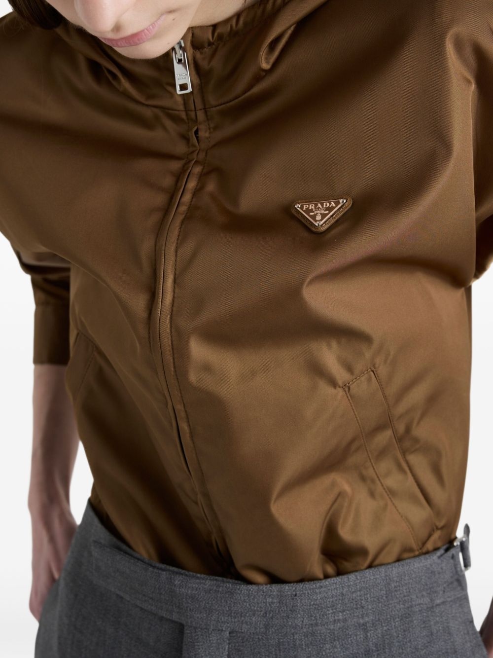 logo patch hooded jacket - 6
