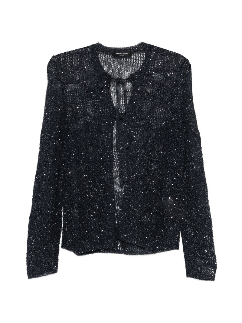 sequin-embellishment cardigan 1