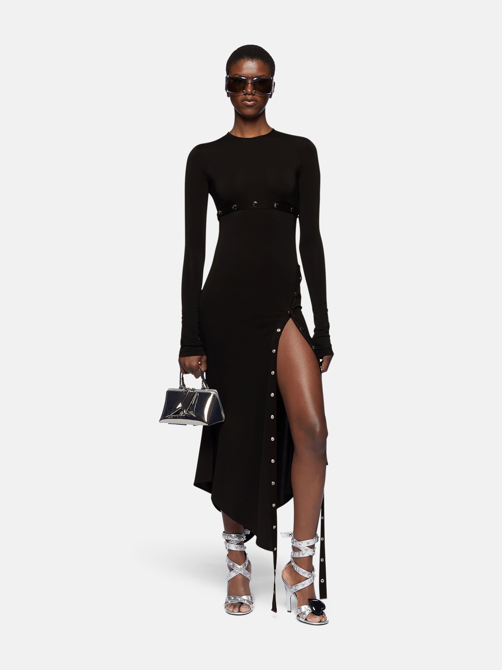 BLACK MIDI DRESS - 2