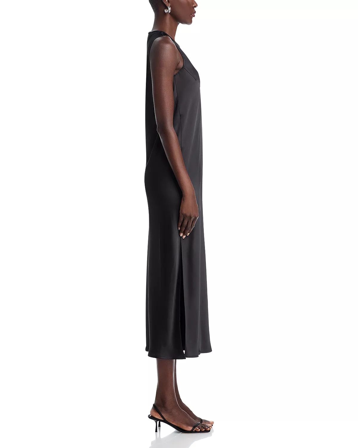 Satin Sleeveless Dress - 5