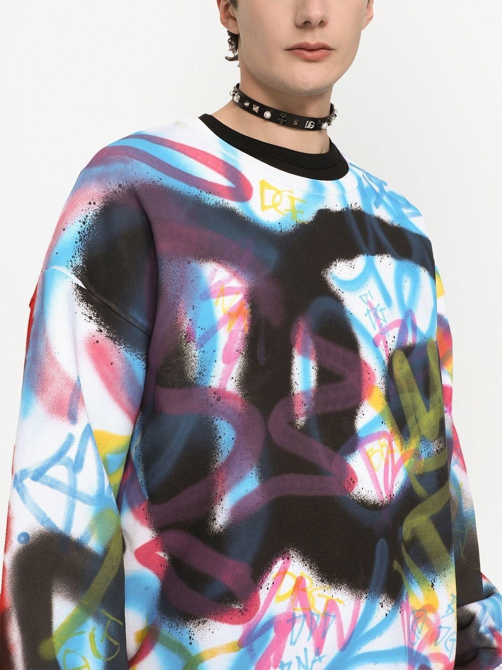 graffiti-print cotton sweatshirt - 5