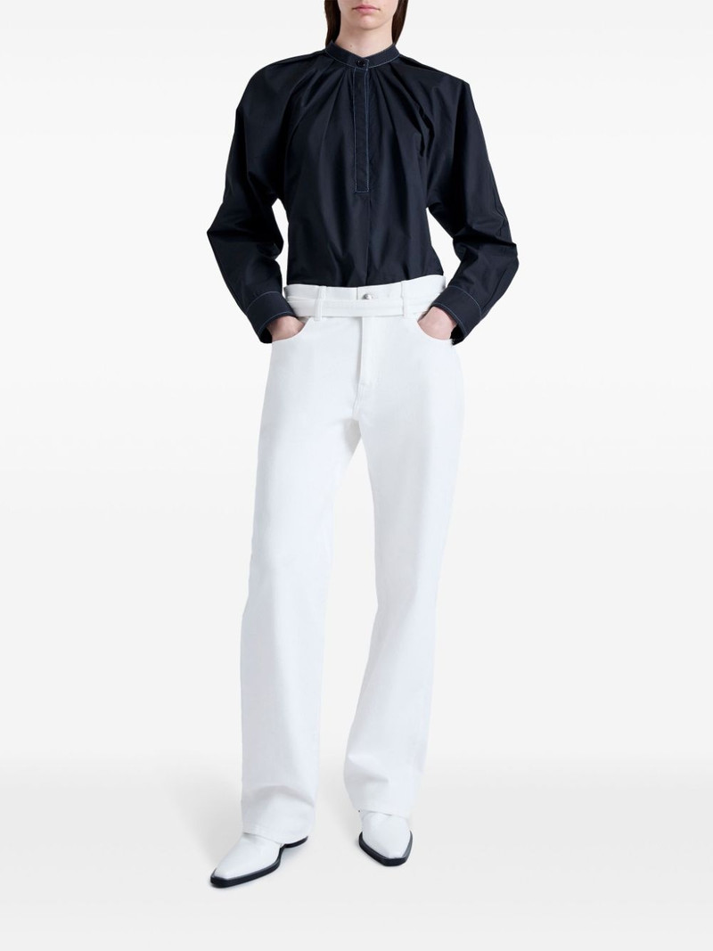 Proenza Schouler pleated mock-neck poplin shirt outlook