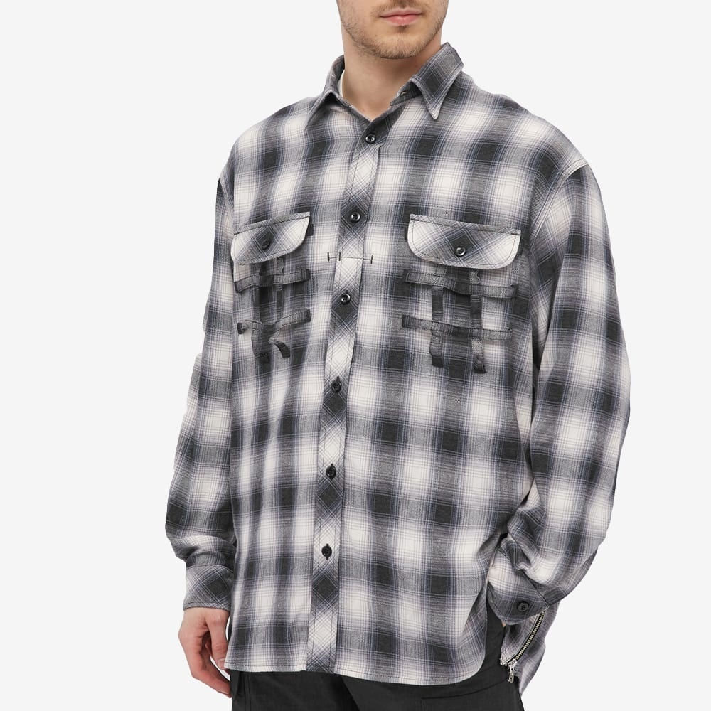 TAKAHIROMIYASHITA TheSoloist. Side Back Zip Check Work Shirt - 4