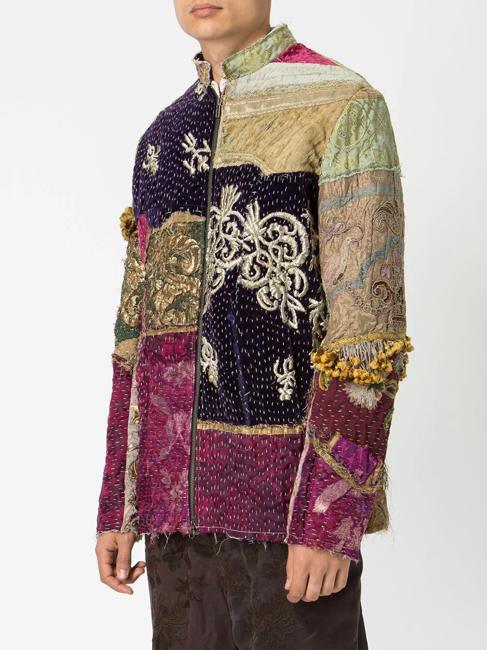 embroidered patchwork jacket - 3