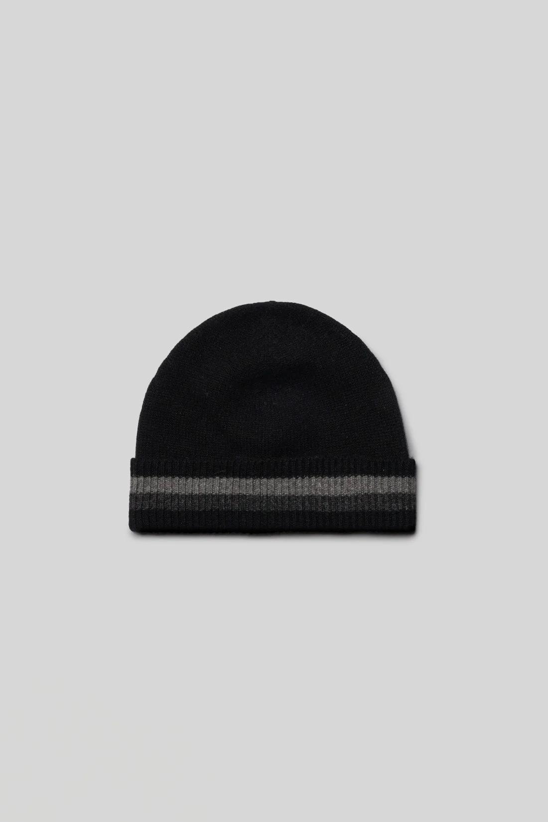 Scott Cashmere Knit Hat with Stripe - 1