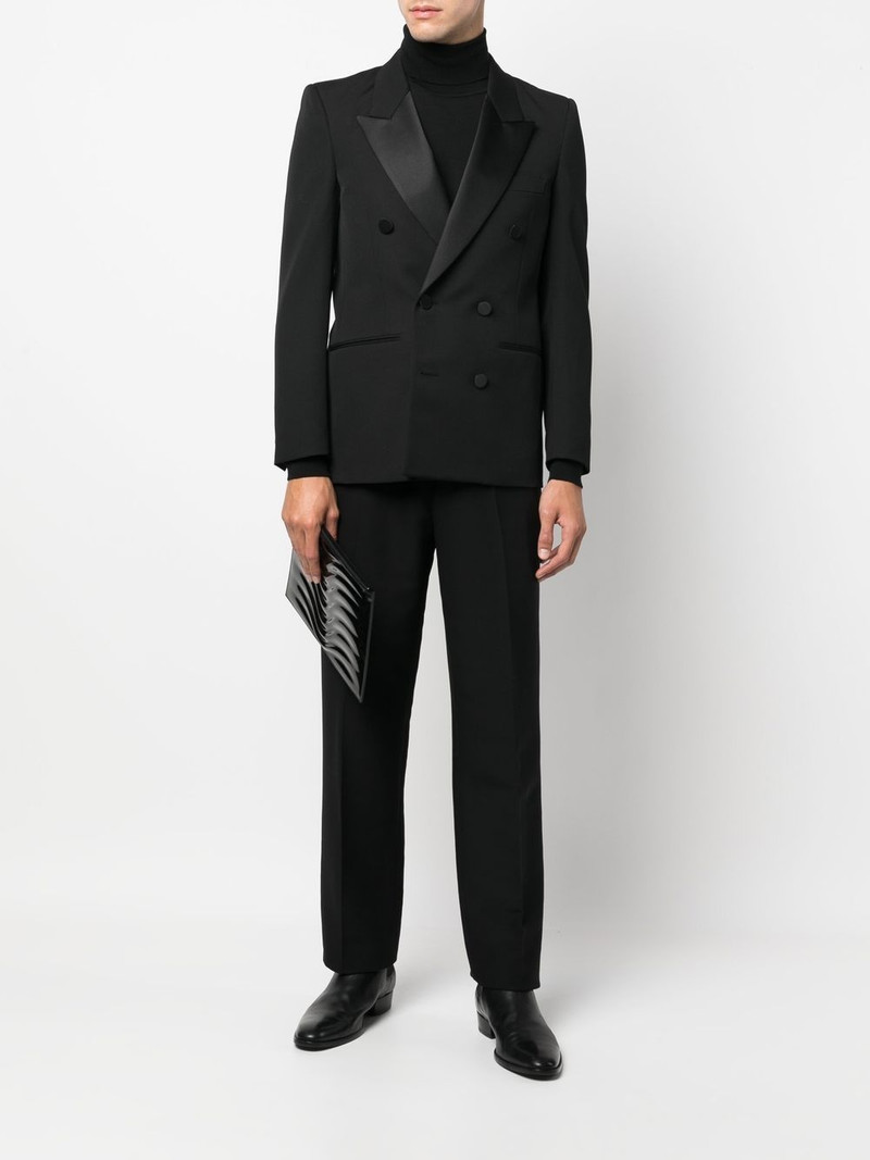 SAINT LAURENT double-breasted tailored blazer outlook