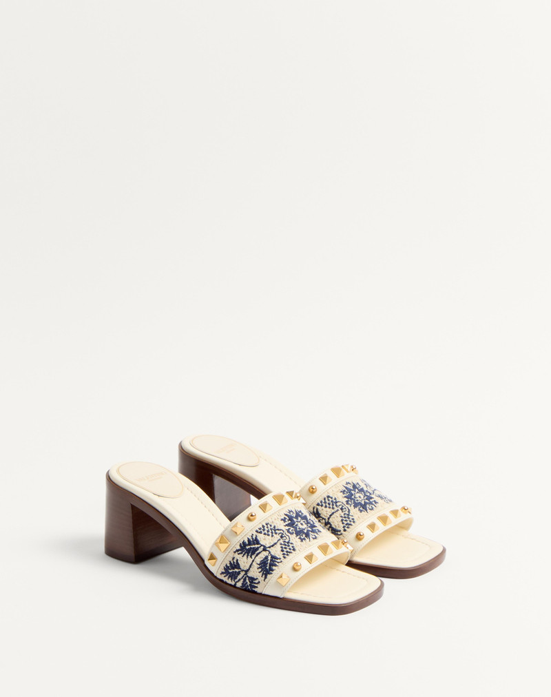 COUNTY SLIDE SANDAL IN CALFSKIN WITH GRAPE EMBROIDERY 60MM 3