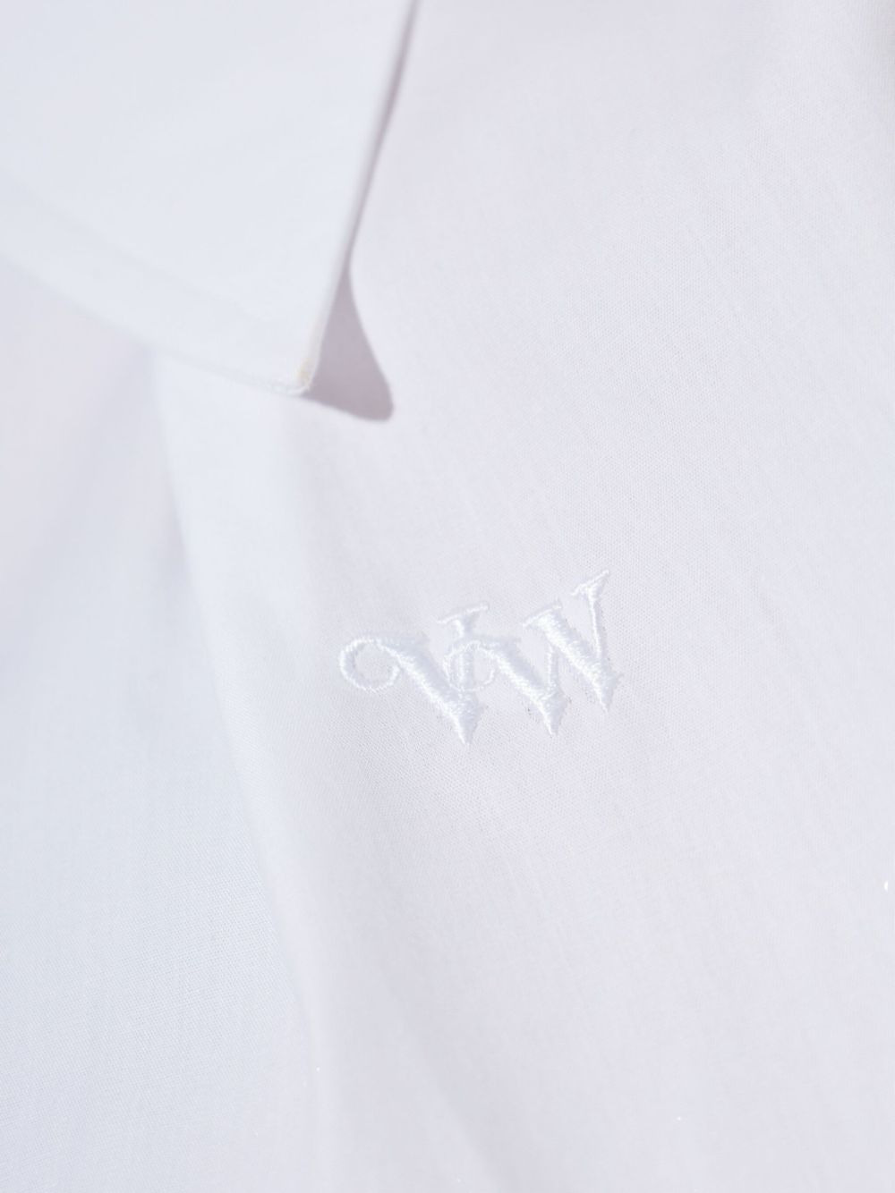 embroidered-logo cotton shirt - 5