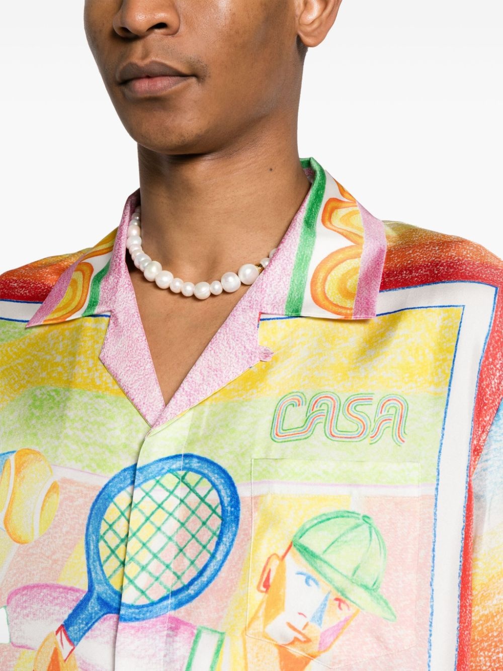 Crayon Tennis Player silk shirt - 5
