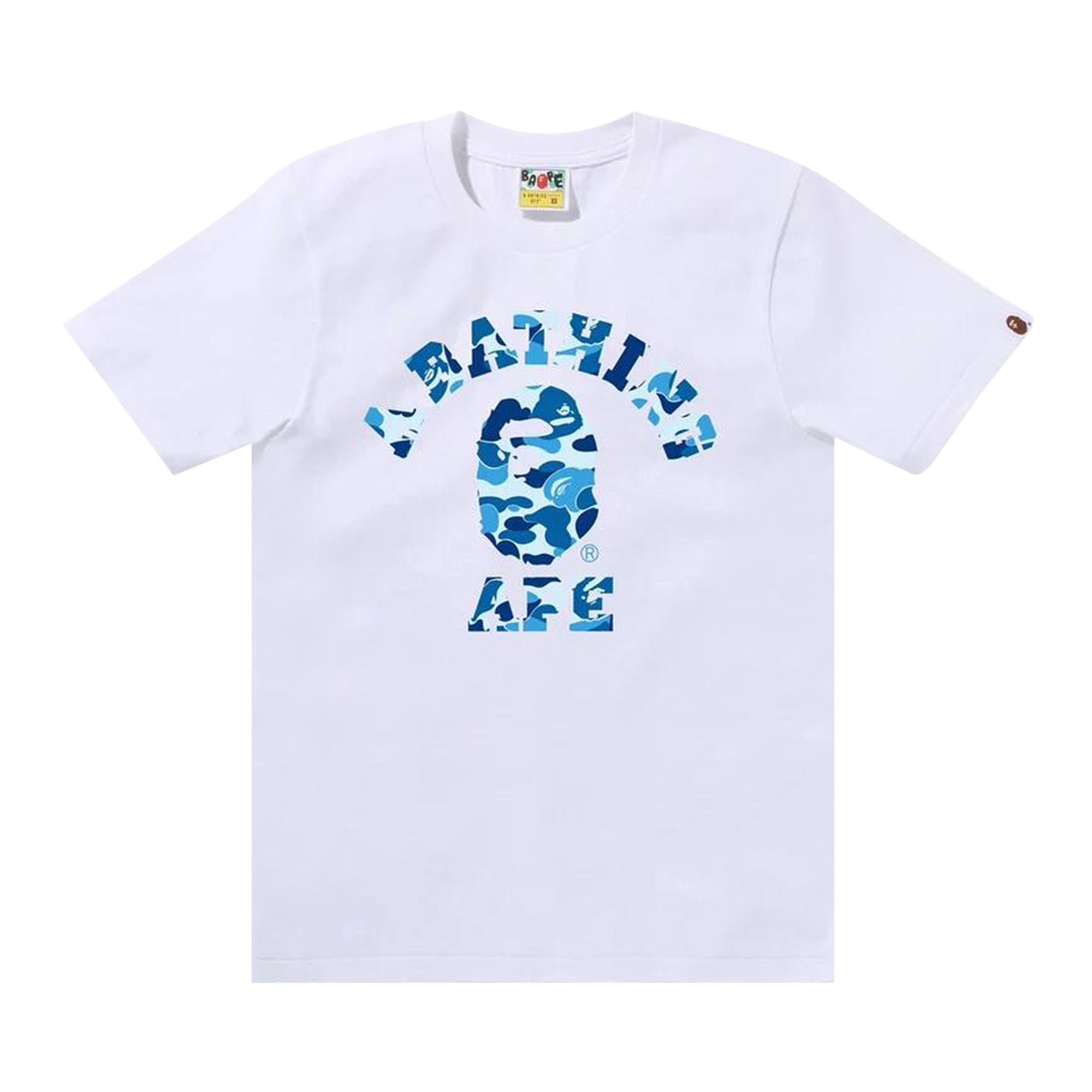 BAPE ABC Camo College Tee 'White/Blue' - 1