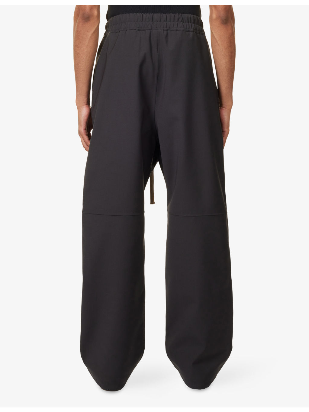 Split Knee Drawstring Woven Trousers - 4