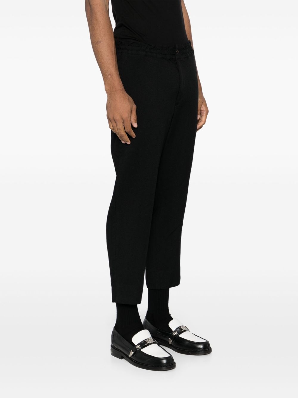 elasticated waist cropped trousers - 4