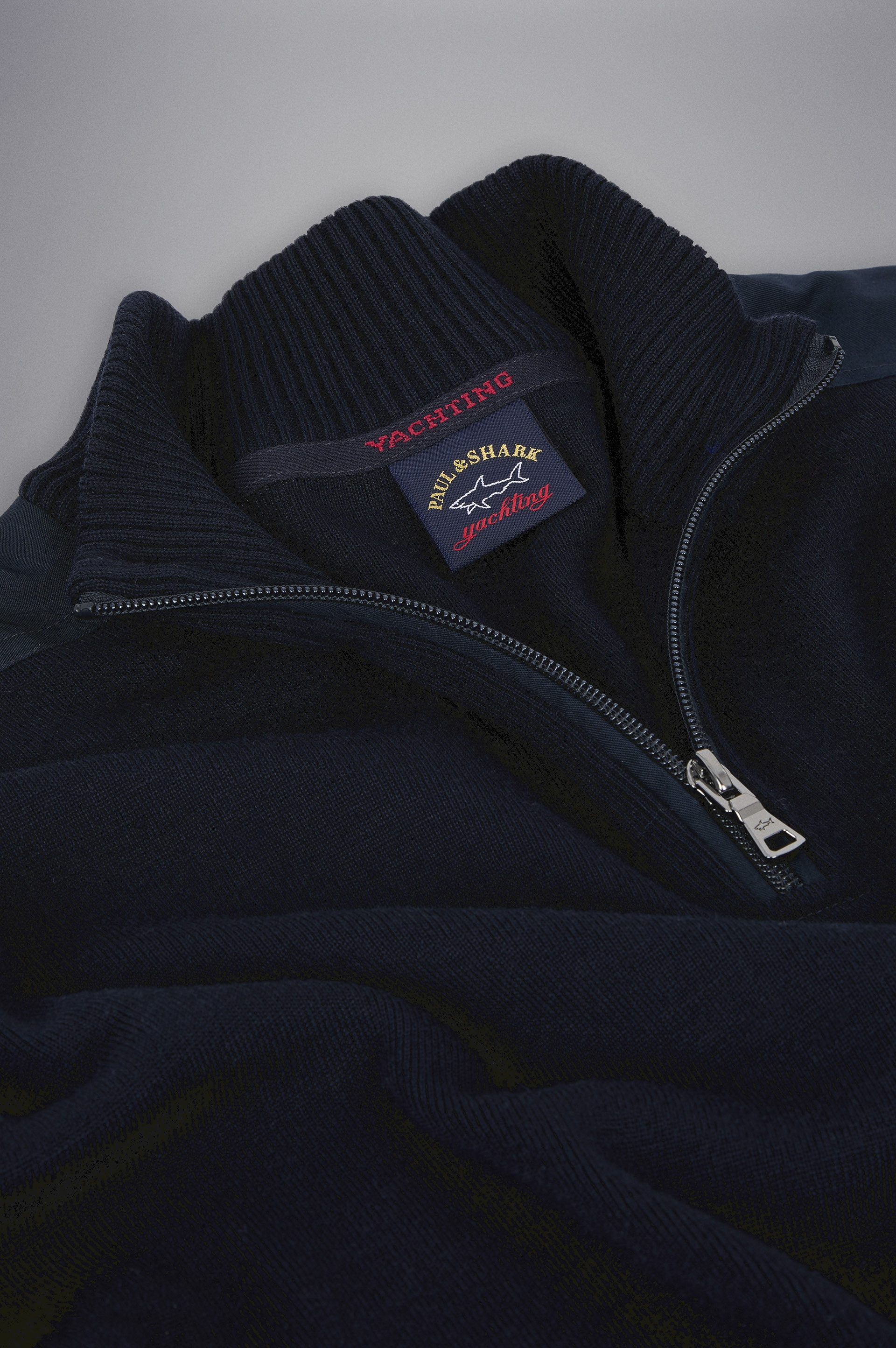 WOOL HALF ZIP SWEATER WITH ICONIC BADGE - 5