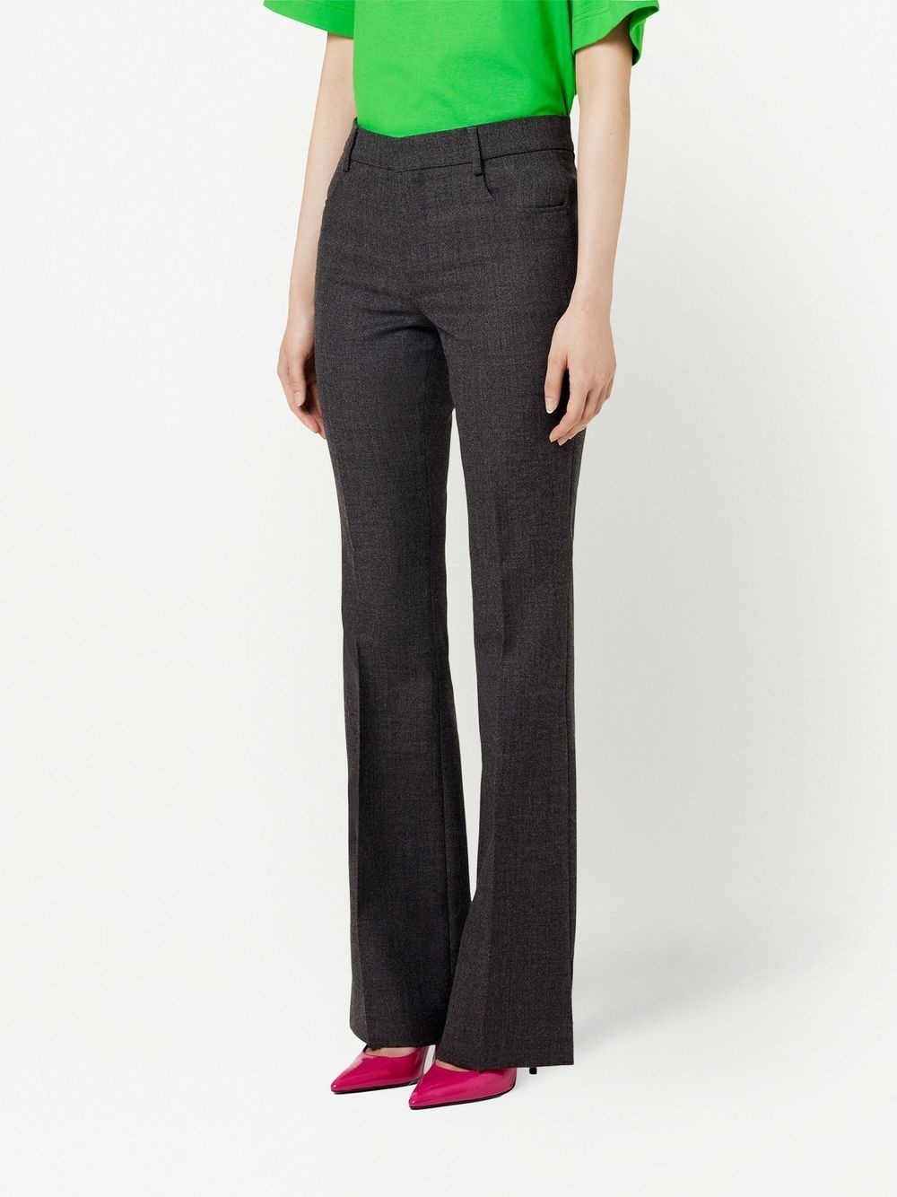 mid-rise flared trousers - 3