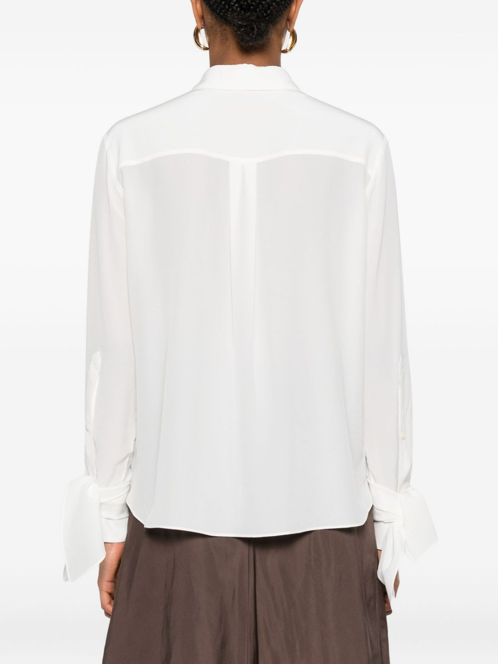 tie-cuff crepe top - 4