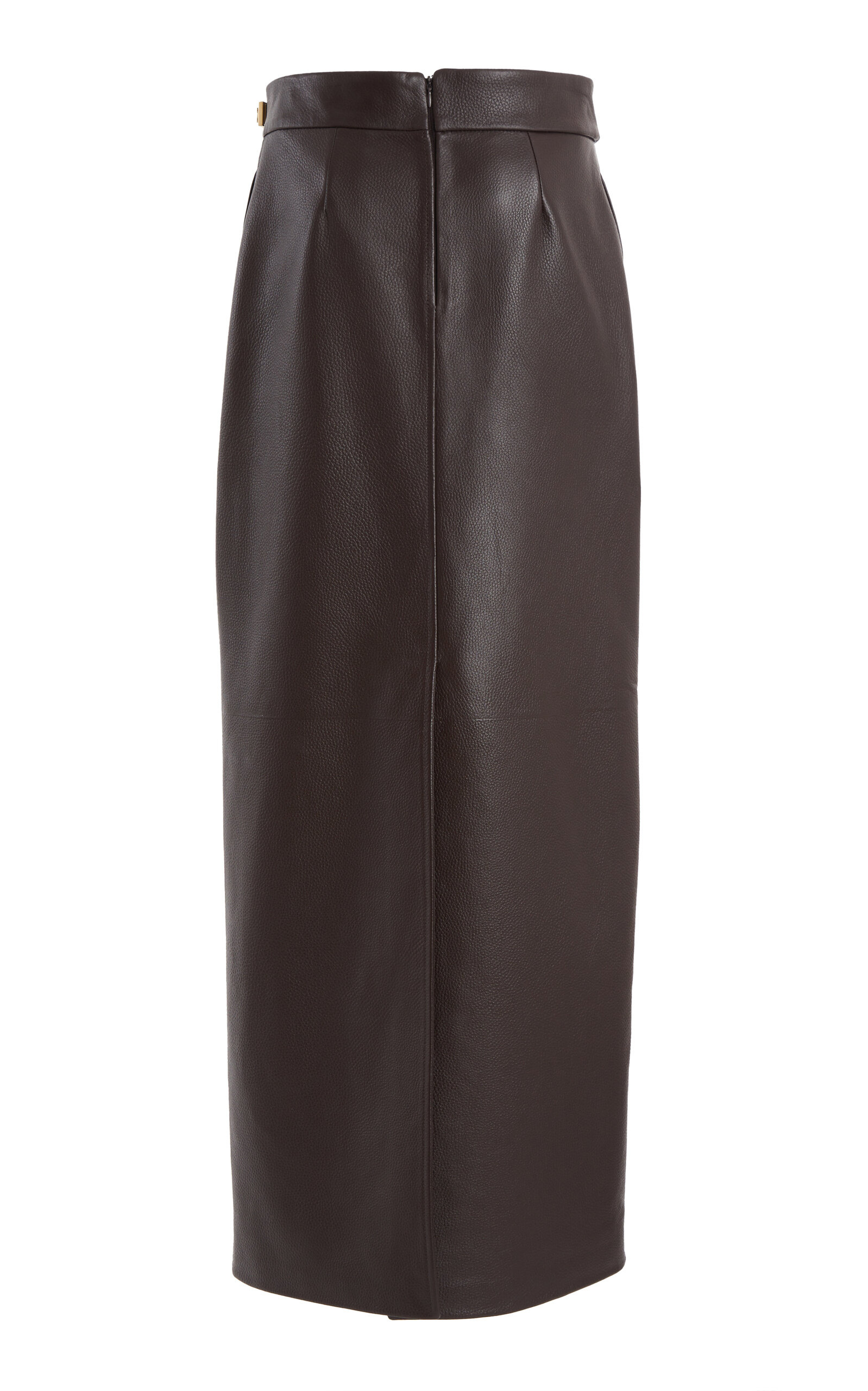 Pencil Leather Maxi Skirt brown - 5