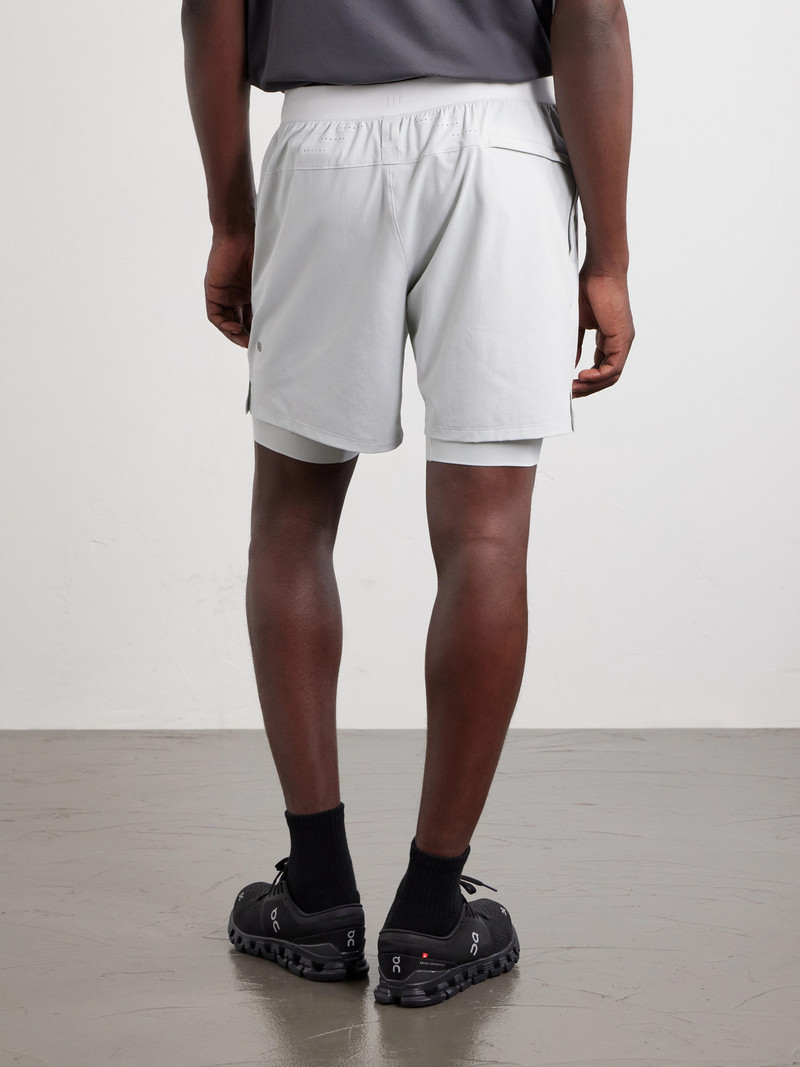 License to Train Straight-Leg Layered 7" Stretch Recycled-Shell and Jersey Drawstring Shorts 4