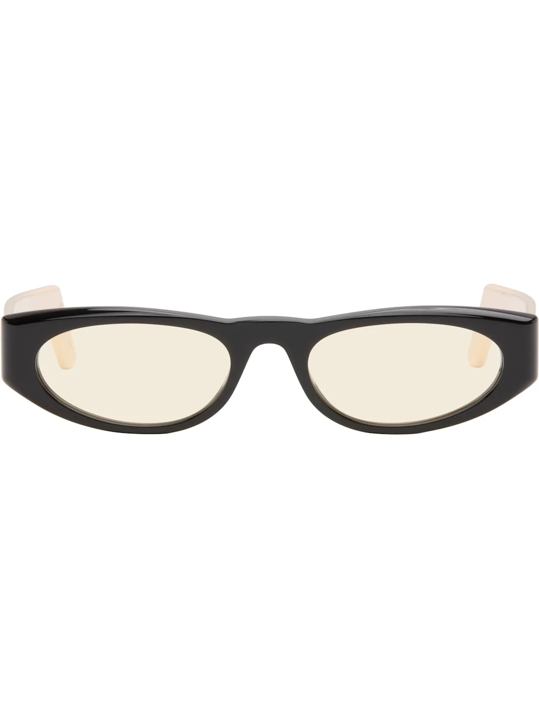 Black & Beige Geometric Acetate Sunglasses - 1