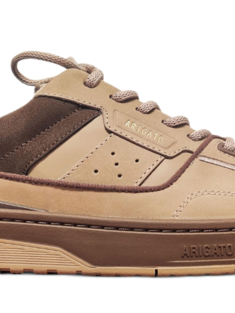leather suede panel sneakers - 2