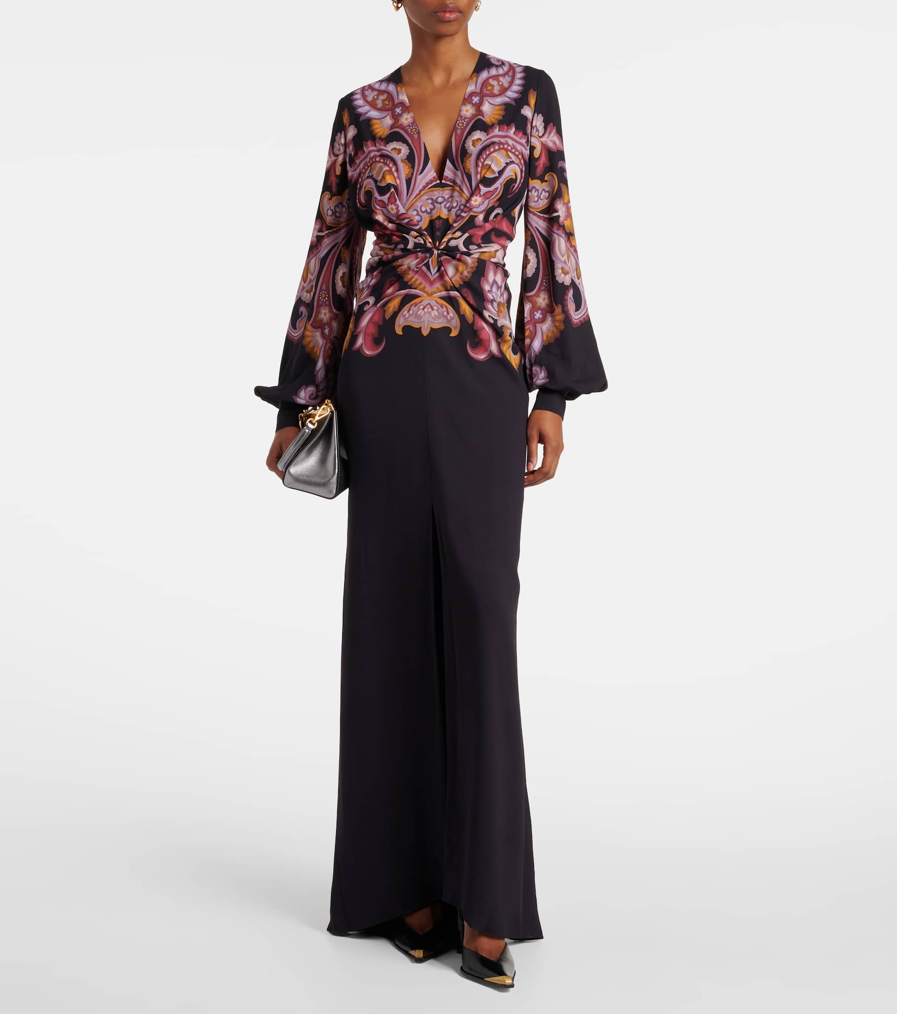 Paisley sablé maxi dress - 2