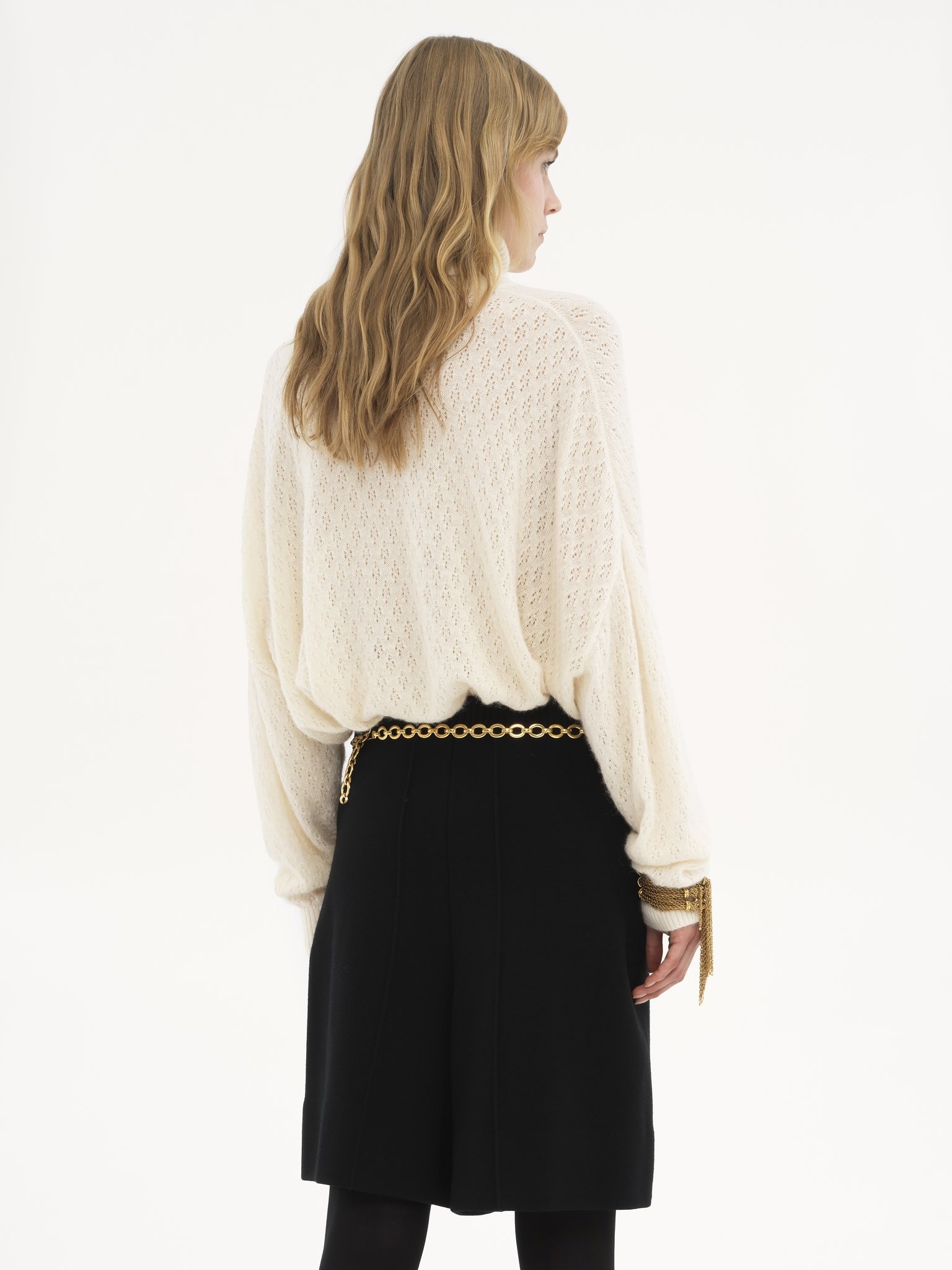 GENEROUS TURTLENECK SWEATER IN POINTELLE KNIT - 5
