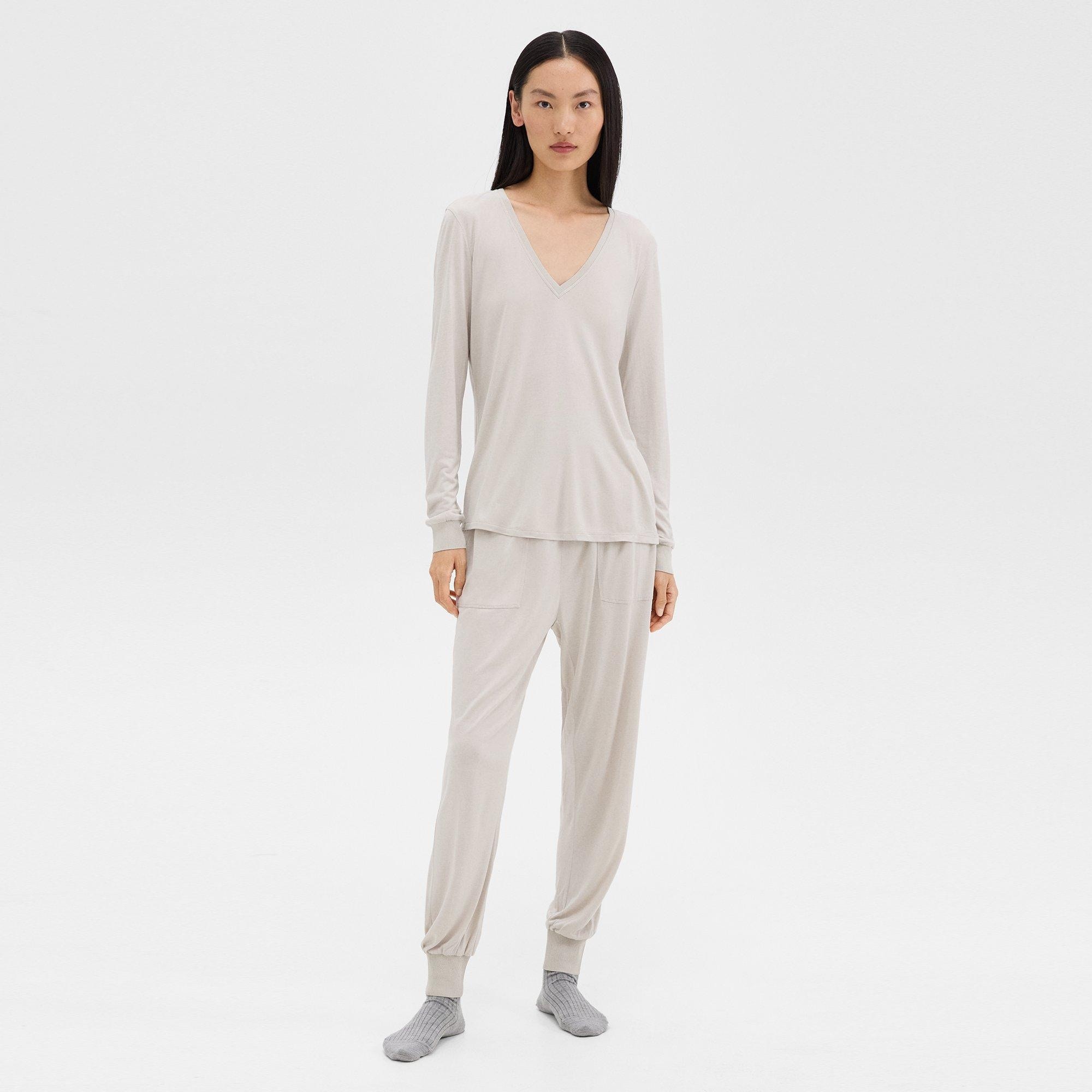 Ribbed Cuff Jogger in Silk-Modal - 2