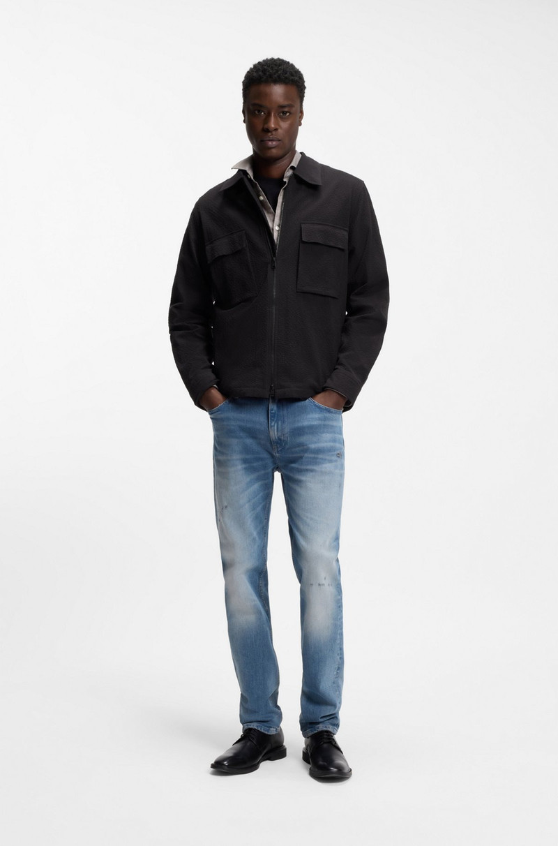 HUGO OVERSIZED-FIT SHIRT IN STRETCH-COTTON SEERSUCKER outlook