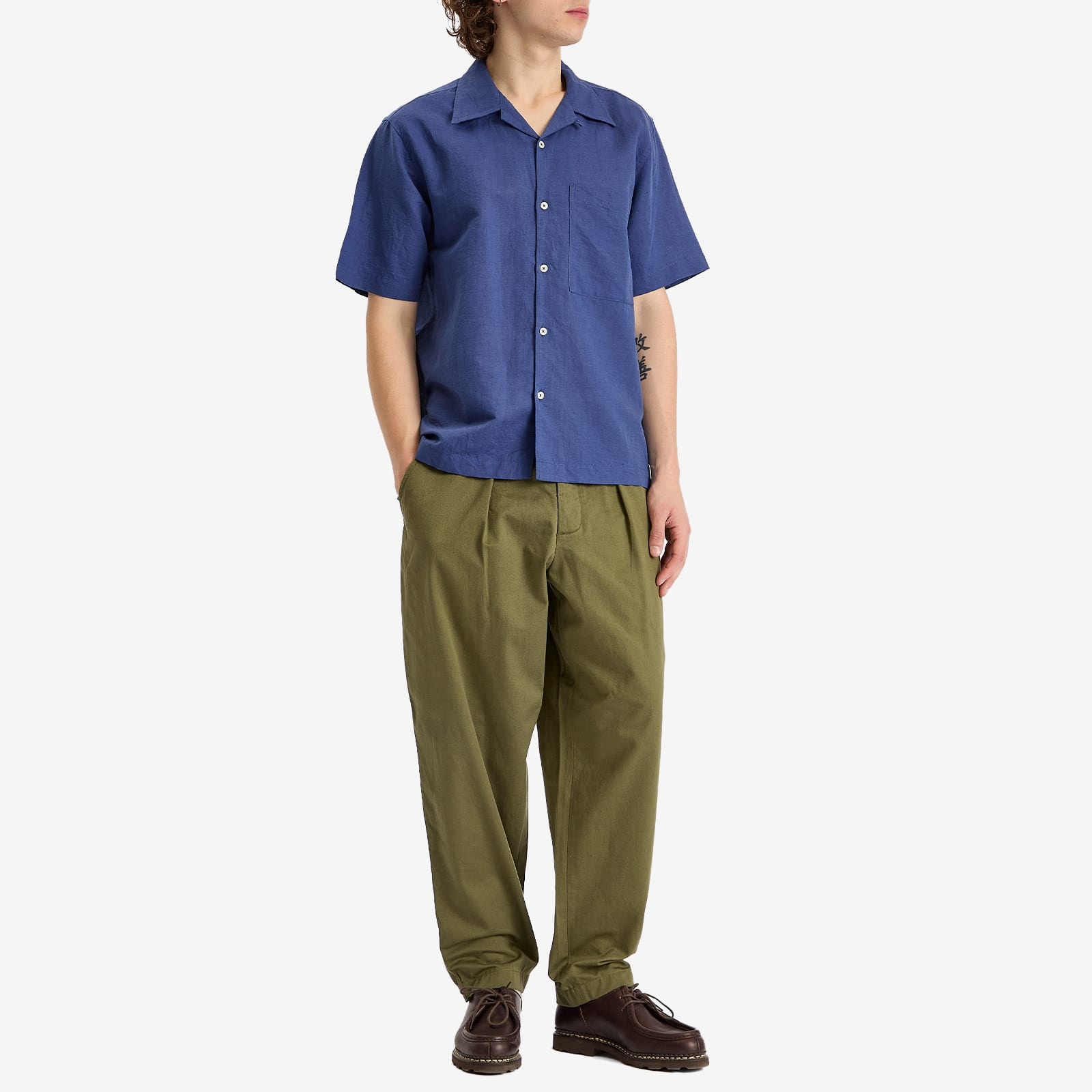 Universal Works Linen Cotton Camp Shirt - 4