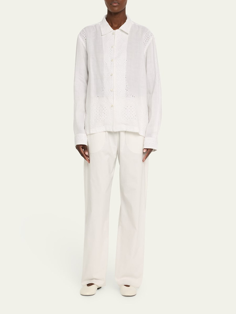 BODE Belvoir Lace Linen Shirt outlook