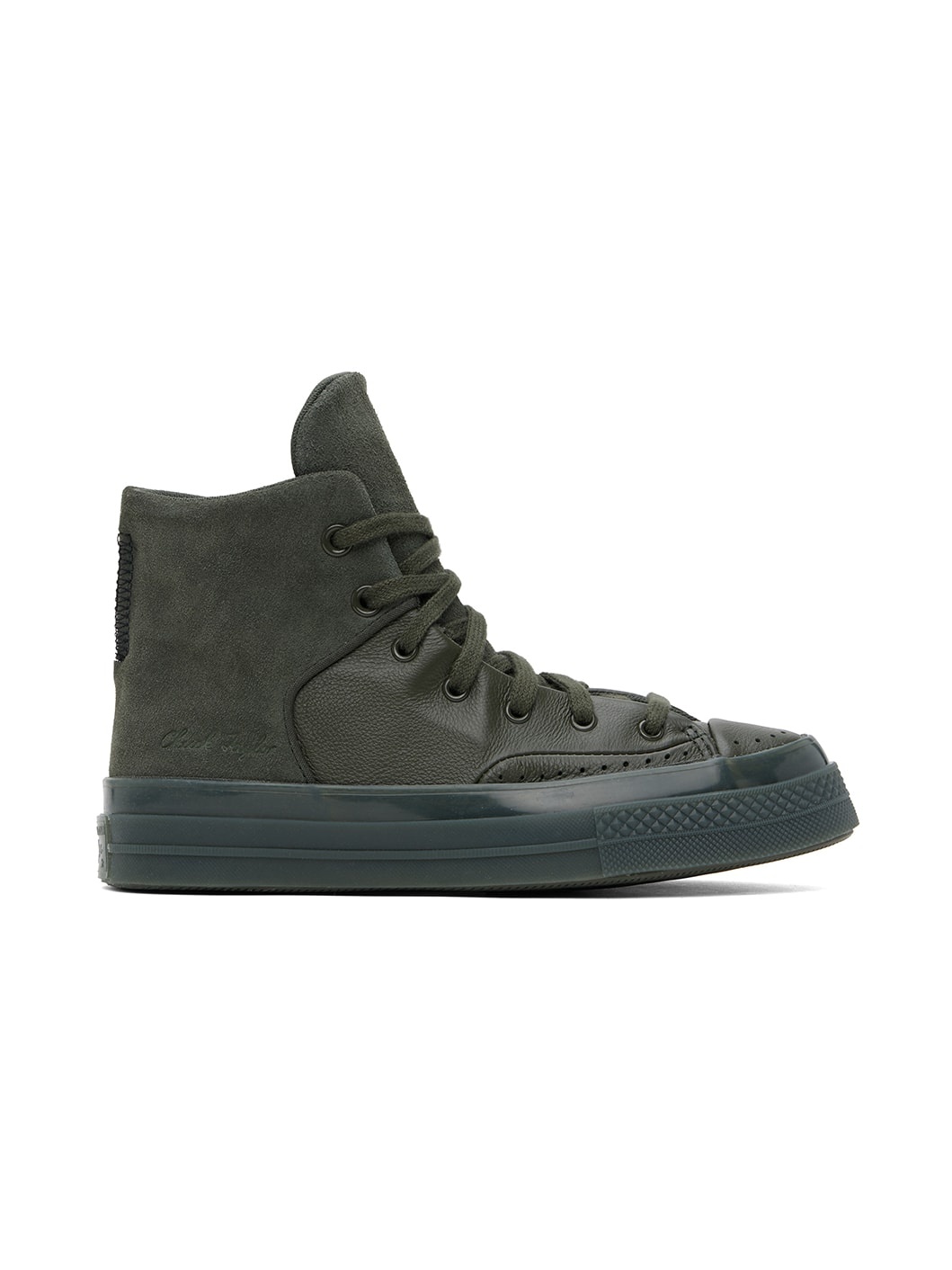 Khaki Chuck 70 Marquis Leather High Top Sneakers - 1