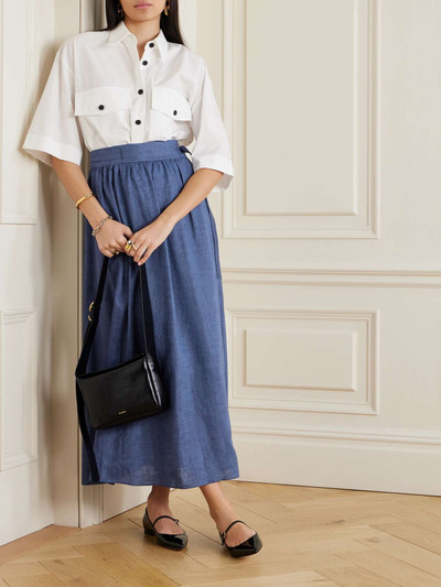 Loro Piana Belted linen maxi wrap skirt outlook