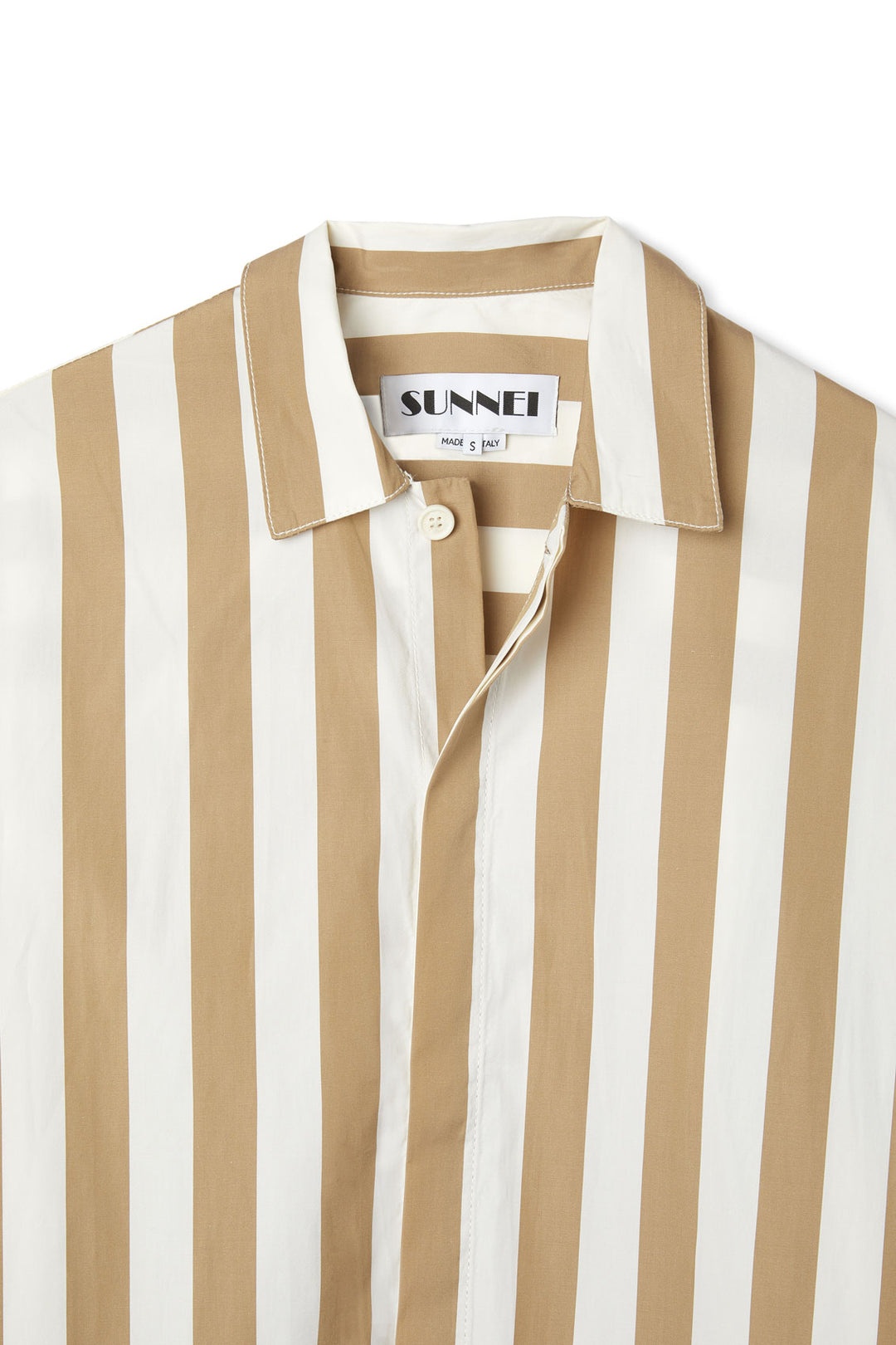 OVER SHIRT / white & beige stripes - 3