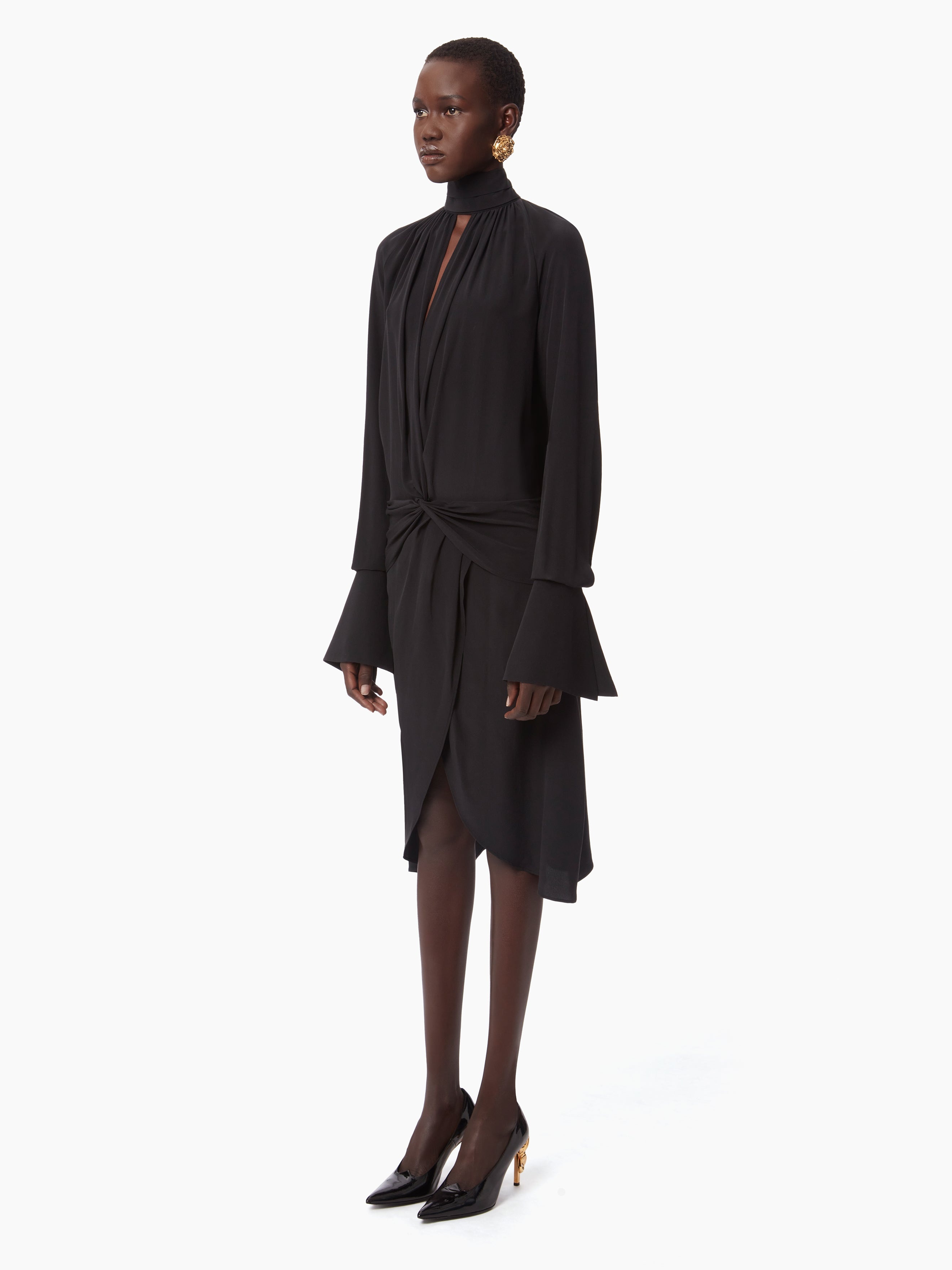 HIGH NECK MIDI DRESS - 2