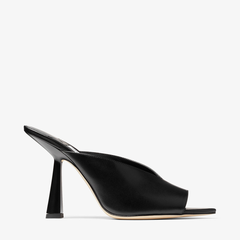 Maryanne Mule 100 Black Calf Leather Pointed-Toe Mules - 1