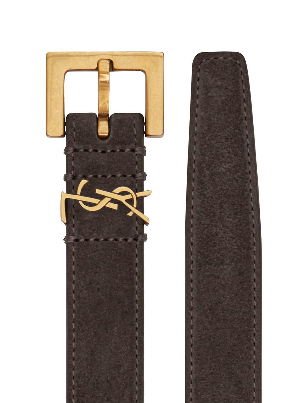 Monogram suede narrow belt  - 2