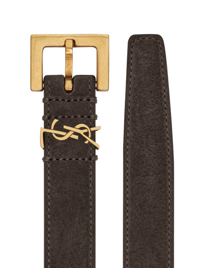 SAINT LAURENT Monogram suede narrow belt  outlook