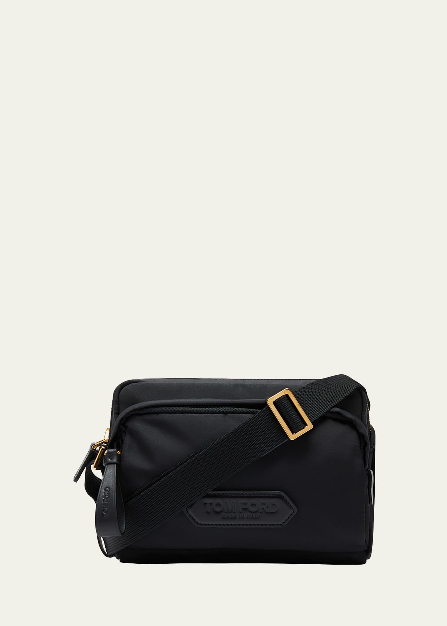 【送料&関税込】Tom Ford Logo Nylon Crossbody Bag TOM FORD Men's Nylon Mini Messenger Crossbody Bag