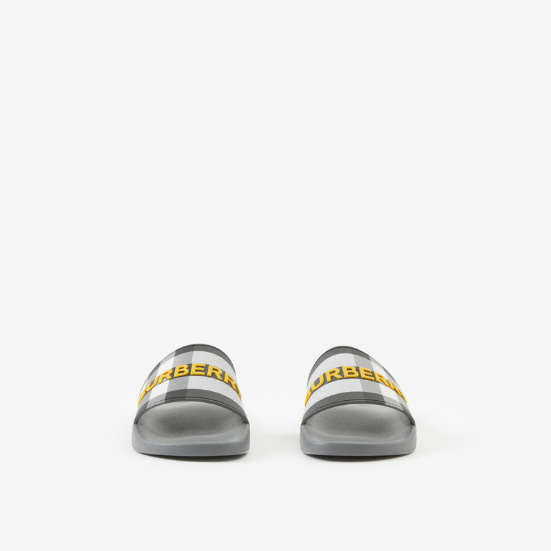 Burberry Logo Detail Check Slides outlook