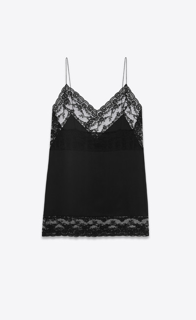 SAINT LAURENT nightgown in silk satin charmeuse and lace outlook