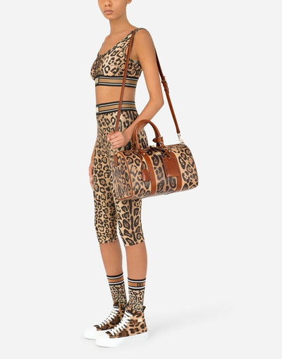 Dolce & Gabbana Leopard-print Crespo handbag with branded plate outlook